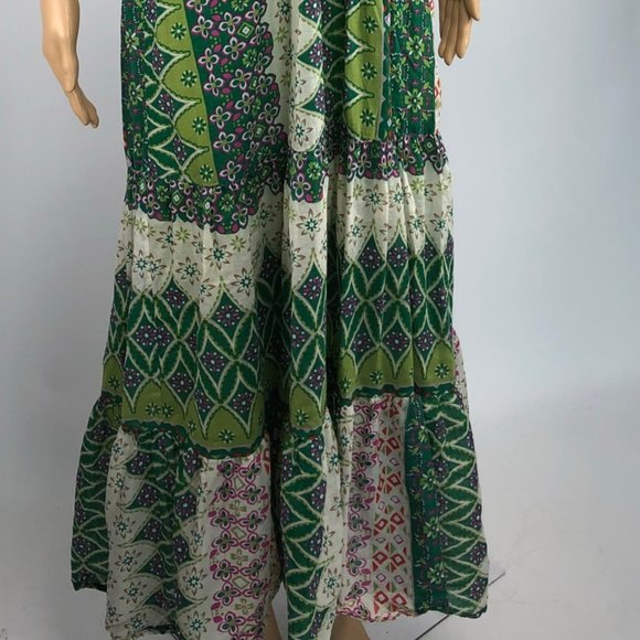 VINTAGE GREEN HALTER TOP FLYING TOMATO LONG DRESS - Picture 3 of 5